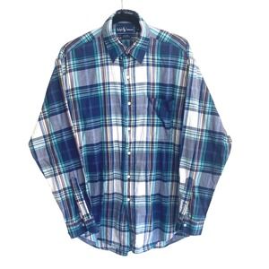 Ralph Lauren Blaire Plaid Button Down Men's sz M Cotton Long Sleeve Prep Classic